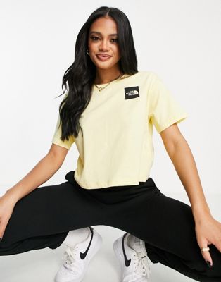 The North Face cropped t-shirt in yellow