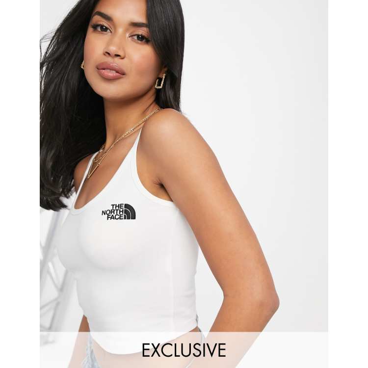 The North Face Cropped tank top in white Exclusive at ASOS