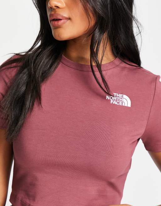 The North Face Long Sleeve Cropped Tee T-Shirt Evening retail Sand Pink Womens Size XL