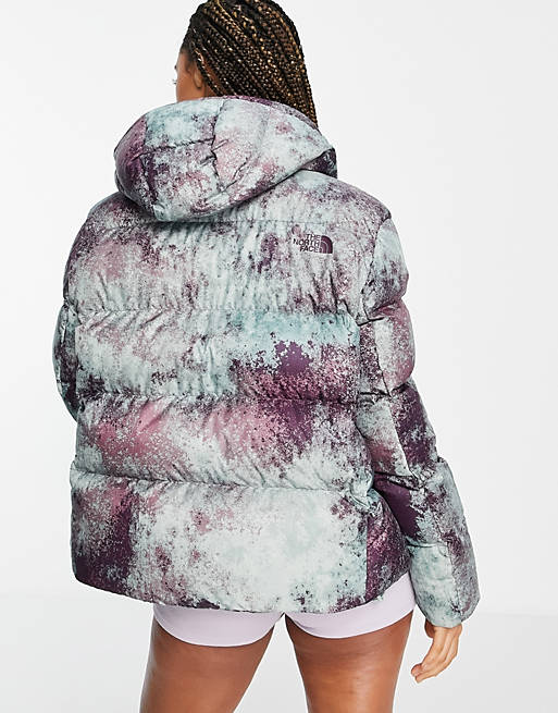 Women The North Face CS Printed puffer jacket in purple 
