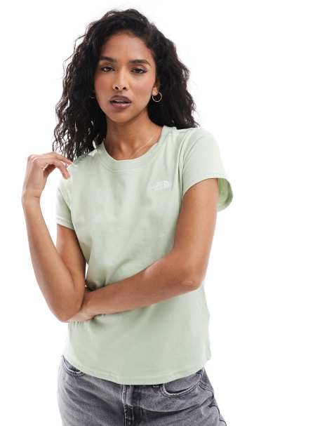 The North Face Cutie slim fit T-shirt in sage green - view 1