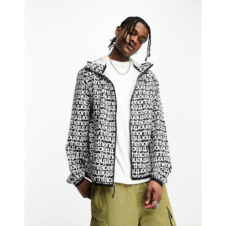 The North Face Cyclone zip up all over print wind hoodie in black