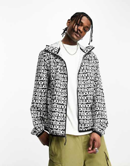 The North Face Cyclone zip up all over print wind hoodie in black