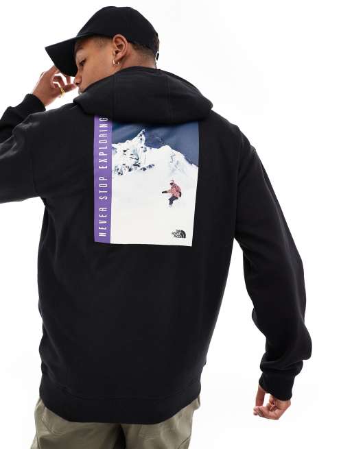 The North Face – Czarna bluza z kapturem i nadrukiem retro z motywem snowboardowym na plecach – Tylko w ASOS