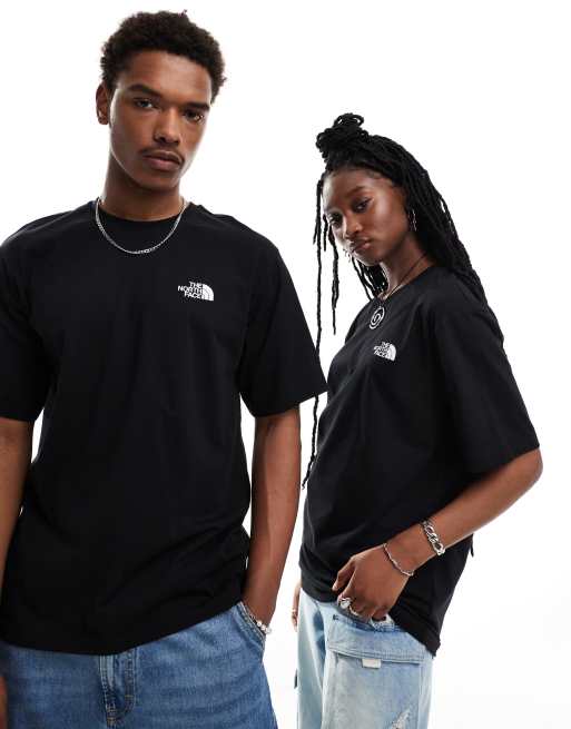 The North Face – Czarny T-shirt oversize z pionowym logo na plecach, 4 z 4