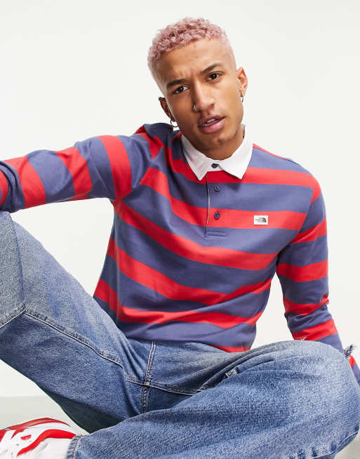 The North Face – Czerwono-granatowa koszulka polo