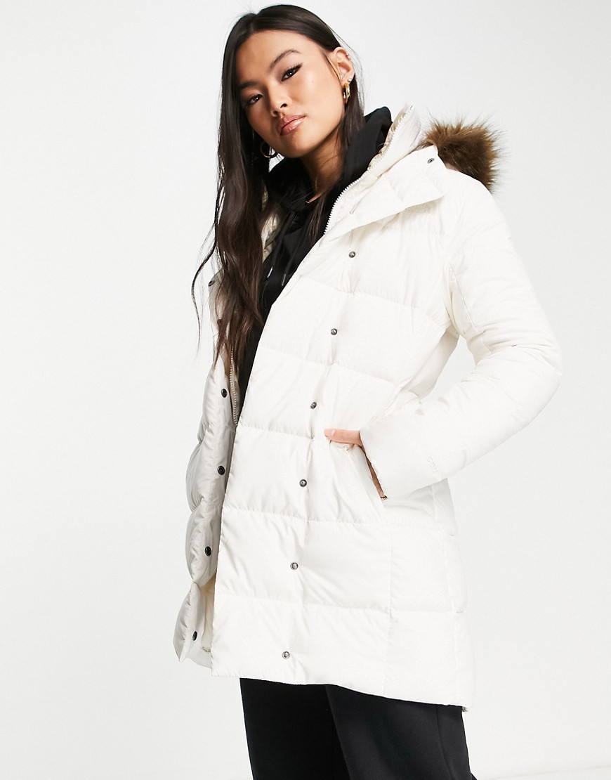 The North Face Dealio Down parka jacket in white