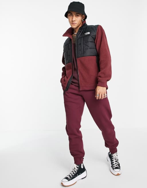 Burgundy north face deals fleece