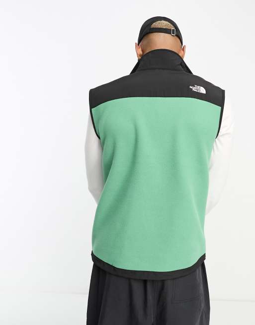 The North Face Denali Polartec fleece gilet in green and black | ASOS