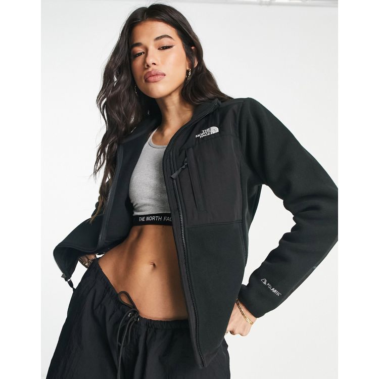 The North Face Women's Denali Fleece Cropped Jacket in Black The North Face