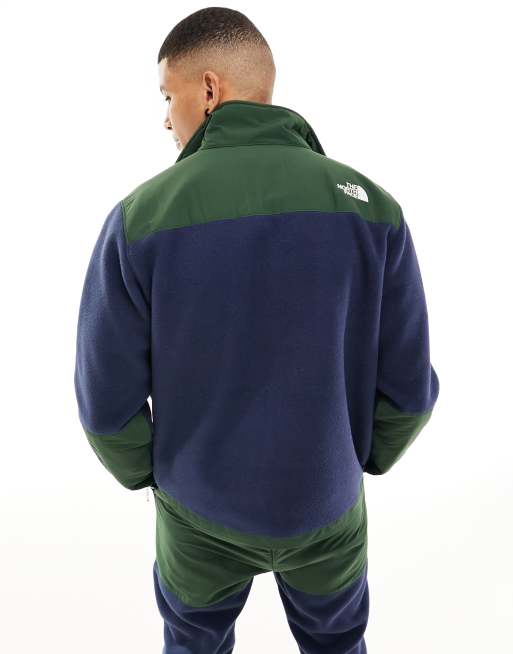 The North Face Denali Polartec fleece jacket in pine green and navy