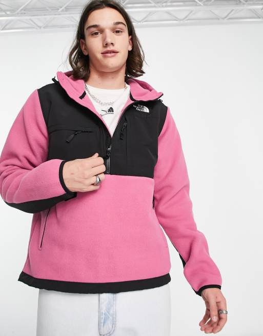 North face red hot sale and black fleece jacket