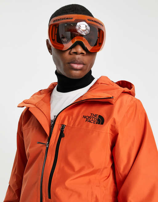 Orange north face store ski jacket