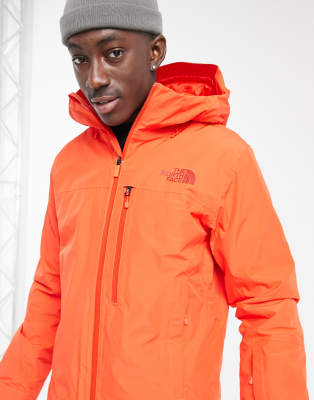 north face descendit jacket red