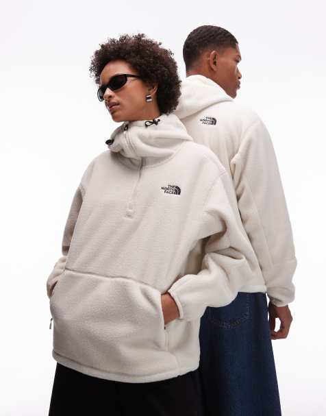 The North Face - Dirus - Sweat à capuche style cagoule unisexe à col zippé en polaire - Blanc cassé - view 1