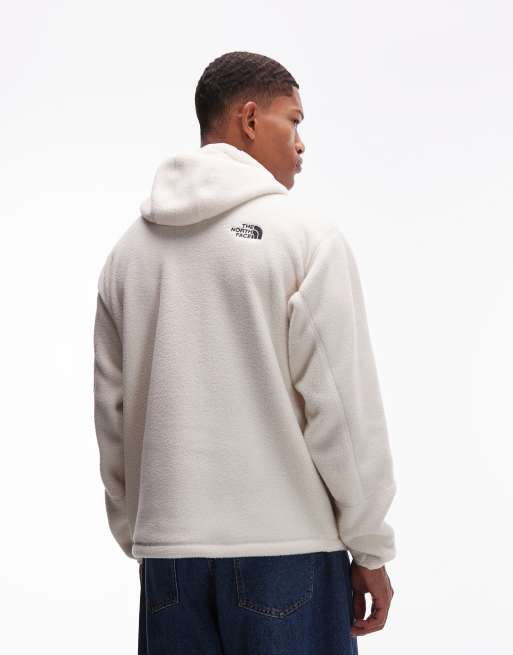 The North Face Dirus unisex 1/2 zip balaclave fleece hoodie in off white