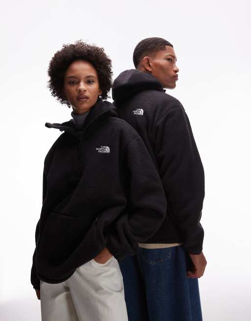 The North Face Dirus unisex 1/2 zip balaclave fleece hoodie in black