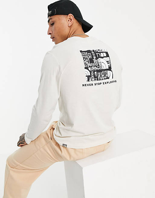 The North Face Distorted logo long sleeve t-shirt in white