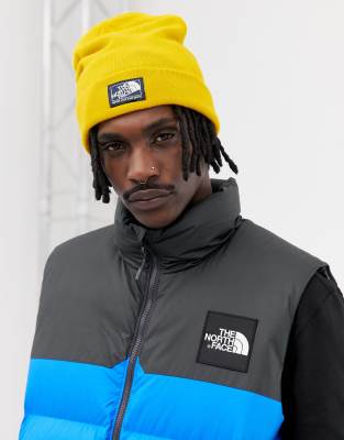 yellow north face hat