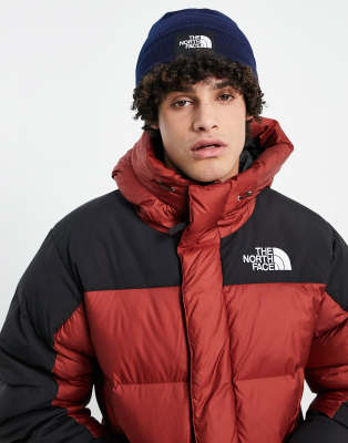 The North Face Mens Tnf Navy Logo-embroidered Knitted Beanie In Navy
