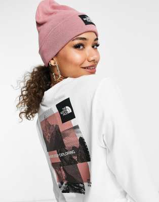 north face beanie pink