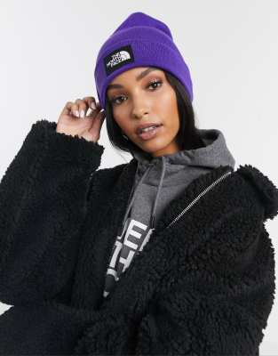 purple north face hat