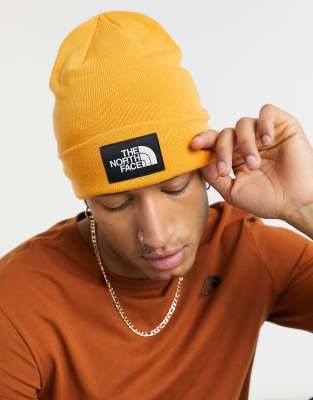 north face yellow beanie