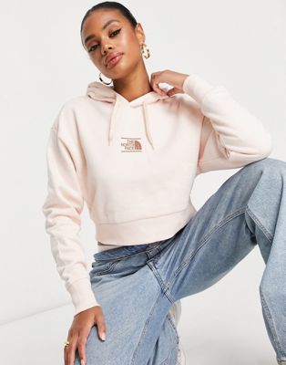 The North Face Dome at Center cropped hoodie in pale pink Exclusive at ASOS - ASOS Price Checker