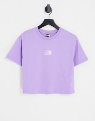 The North Face Dome at Center cropped t-shirt in purple Exclusive at ASOS