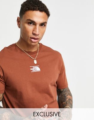The North Face Dome At Center t-shirt in brown Exclusive at ASOS