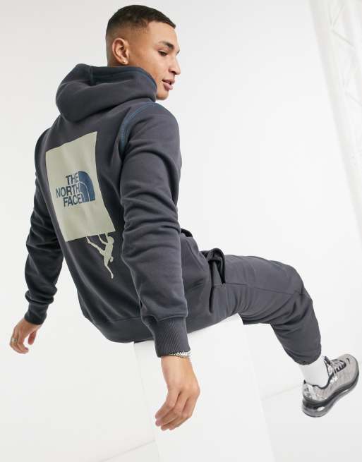 The North Face Graphic hoodie in gray Exclusive to ASOS