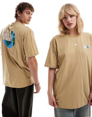 The North Face - Dome - Oversize-T-Shirt in Beige mit Rückenprint-Neutral