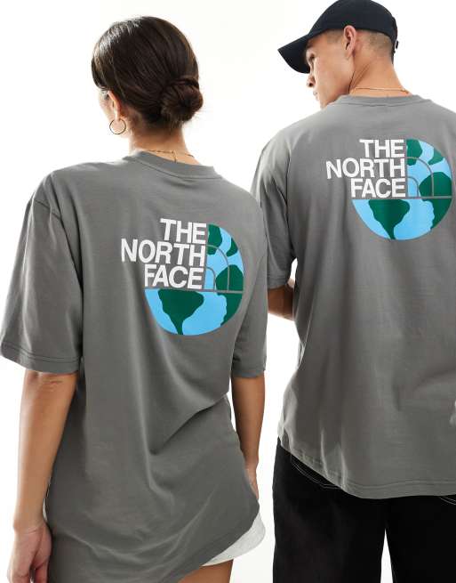 The North Face – Dome – Oversize-T-Shirt in Dunkelgrau mit Rückenprint