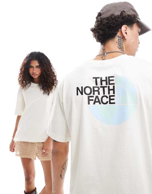 The North Face - Dome - Oversized T-shirt met print op de achterkant in gebroken wit