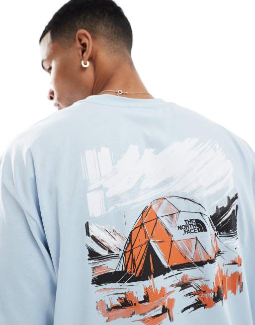 The North Face Dome Tent backprint oversized t-shirt in light blue exclusive to ASOS, 2 of 4