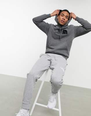 north face drew peak hoodie grey