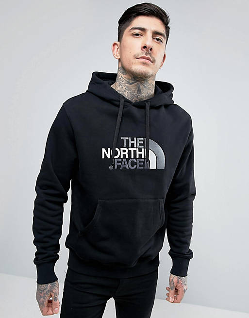 The North Face Drew Peak Hoodie Large Logo in Black | ASOS