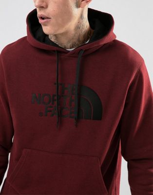 burgundy north face hoodie