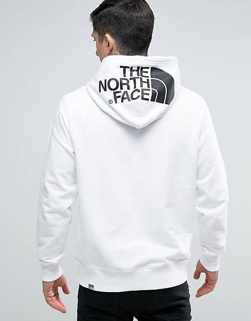 The North Face Drew Peak Hoodie Light Logo Hood in White | ASOS