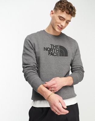 The North Face Drew Peak logo sweatshirt in grey  - ASOS Price Checker