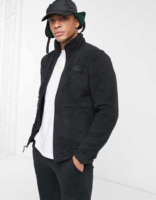 The North Face Dunraven sherpa full zip fleece in black ASOS