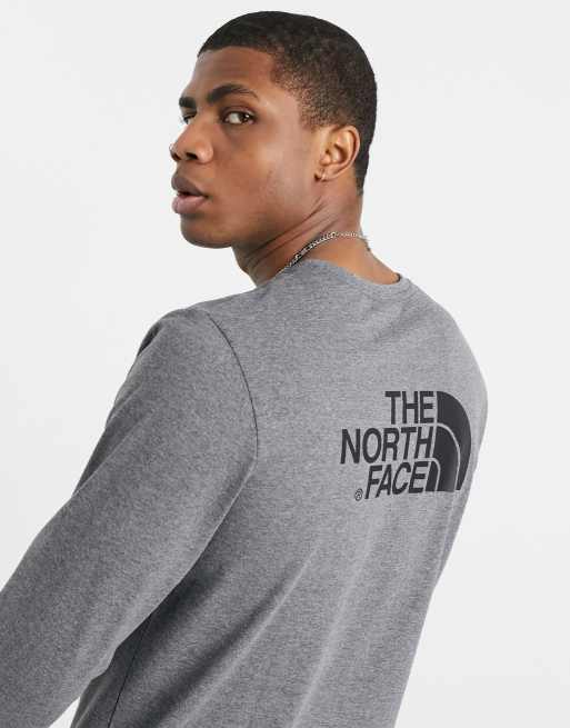 North face long sleeve t shirt clearance grey