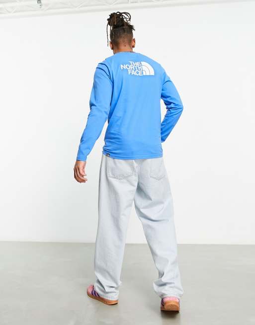 The North Face - East - Blå langærmet t-shirt med print på ryggen