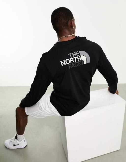 The North Face - East - Sort langærmet T-shirt med print på ryggen