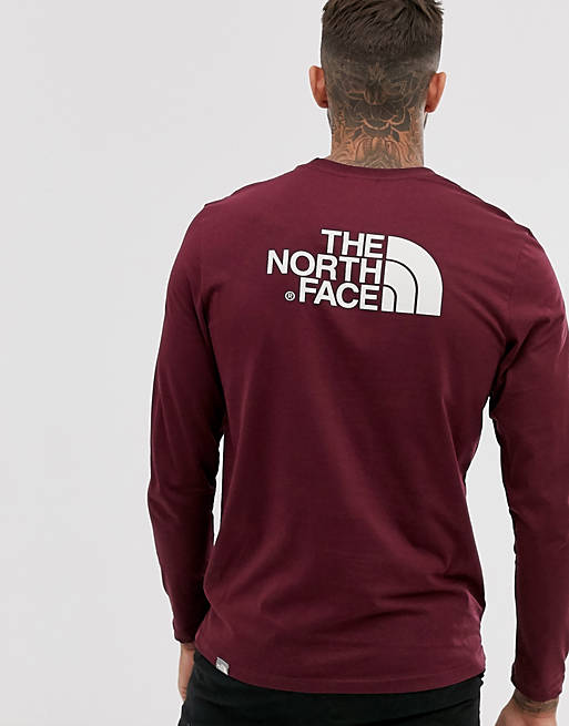 The North Face Easy long sleeve t-shirt in burgundy | ASOS