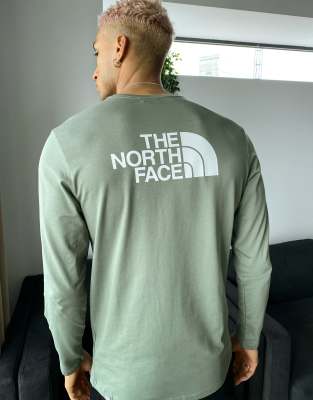 green north face long sleeve