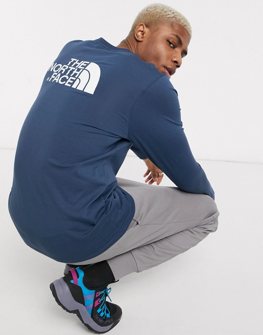The North Face Easy long sleeve t-shirt in navy-Blue