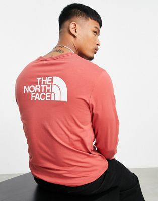 The North Face Easy long sleeve t-shirt in red
