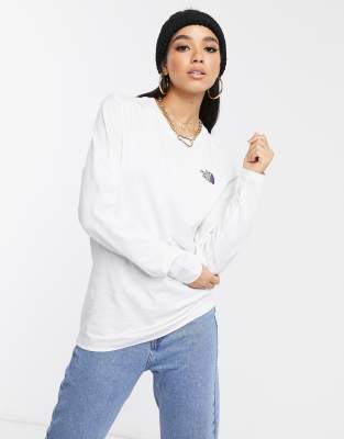 north face long sleeve t shirt white