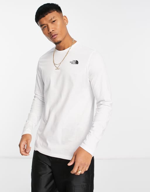 North face white store long sleeve